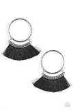 This Is Sparta - Black Fringe Paparazzi Earrings