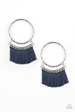 This Is Sparta - Blue Fringe Paparazzi Earrings