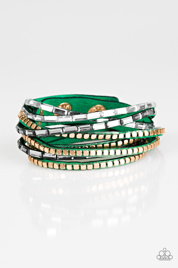 This Time With Attitude - Green Paparazzi Bracelet