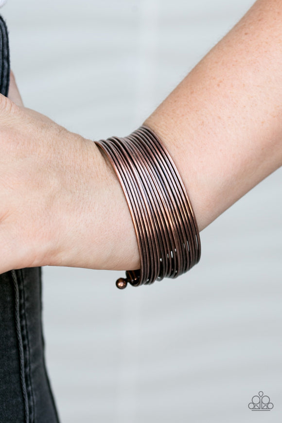 Tic Tac Stack - Copper Paparazzi Bracelet