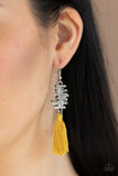 Tiki Tassel - Yellow Tassel Paparazzi Earrings