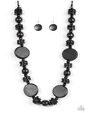 Tiki Tonga - Black Wood Paparazzi Necklace