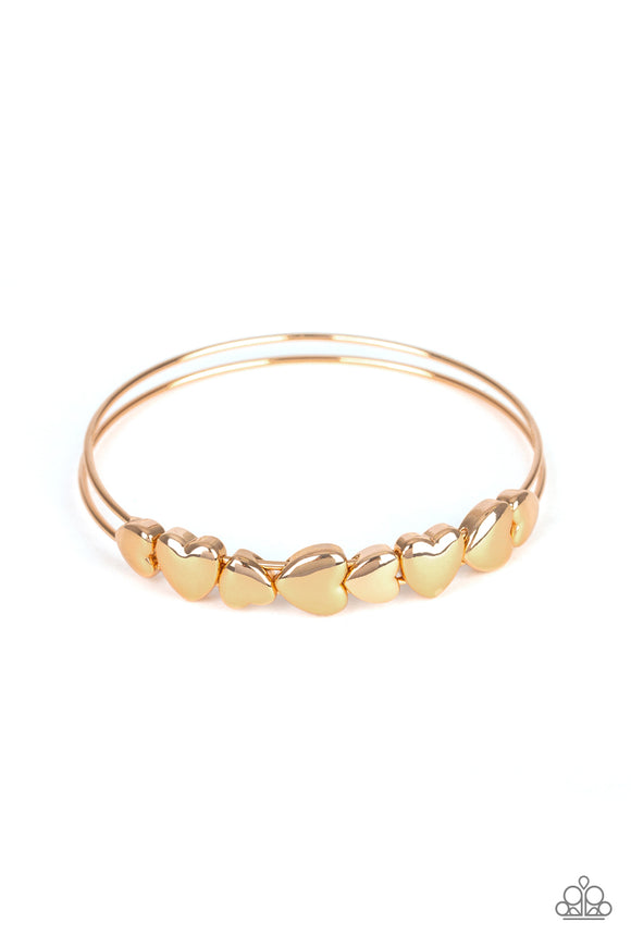 Totally Tenderhearted - Gold Paparazzi Bracelet