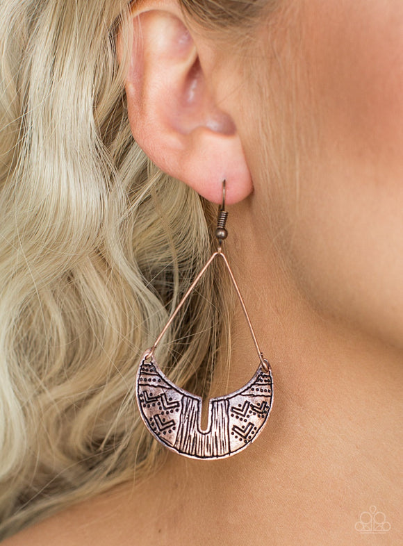 Trading Post Trending - Copper Paparazzi Earrings