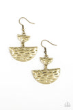 Triassic Triangles - Brass Paparazzi Earrings