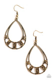 Trillion Dollar Teardrops - Brass Paparazzi Earrings