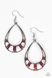 Trillion Dollar Teardrops - Red Paparazzi Earrings