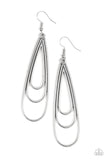 Triple Ripple - Silver Paparazzi Earrings