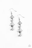 Trophy Hall - White Bling Paparazzi Earrings