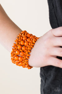 Tropical Bliss - Orange Wood Paparazzi Bracelet