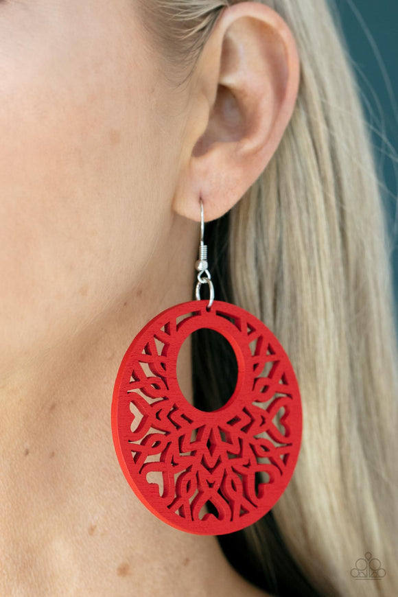 Tropical Reef - Red Paparazzi Earrings