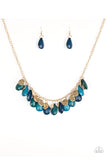 Tropical Storm Gold - Blue Paparazzi Necklace