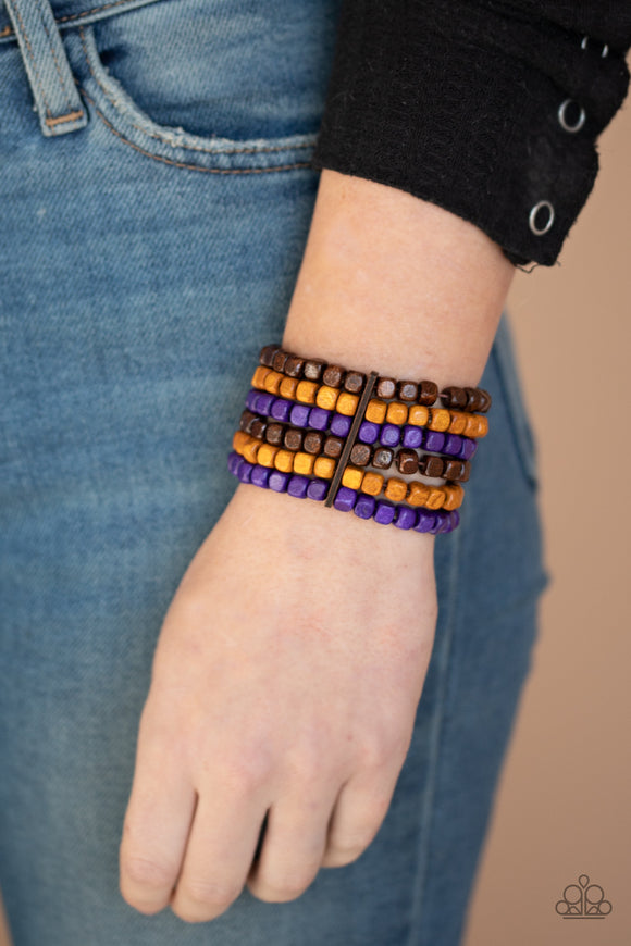 Tropical Tundra - Purple Wood Paparazzi Bracelet