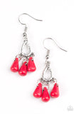 Tropical Winds - Red Paparazzi Earrings