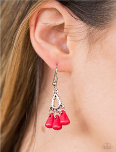 Tropical Winds - Red Paparazzi Earrings