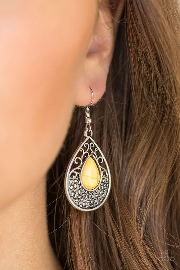 Tucson Tunes - Yellow Paparazzi Earrings