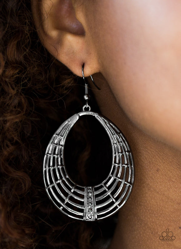 Tundra Texture - Black Paparazzi Earrings