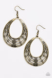 Tundra Texture - Brass Paparazzi Earrings