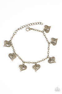 Turn Up The Heart - Brass Paparazzi Bracelet