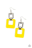 Twice As Nice - Yellow Paparazzi Earrings