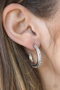 Twinkling Tinseltown - White Bling Paparazzi Earrings