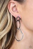 Twisted Trio - Black Paparazzi Earrings