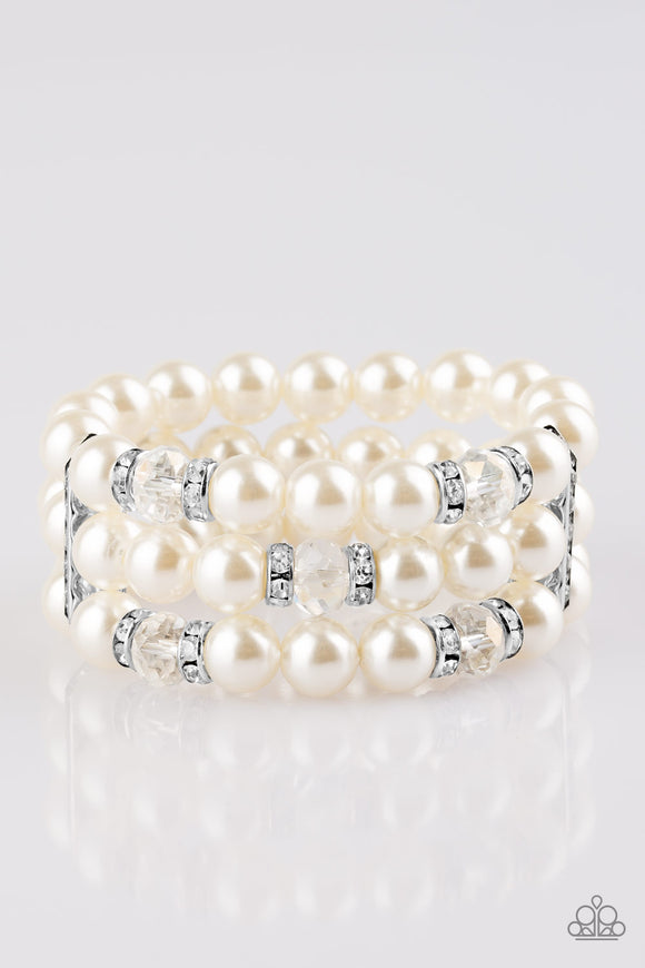 Undeniably Dapper - White Paparazzi Bracelet