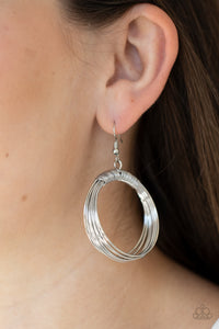 Urban Spun - Silver Paparazzi Earrings