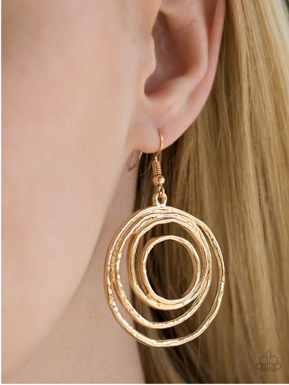 Very Vertigo - Gold Paparazzi Earrings