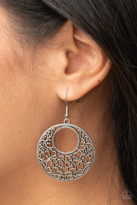 Vineyard Romance - Silver Paparazzi Earrings