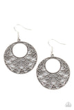 Vineyard Romance - Silver Paparazzi Earrings