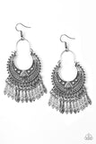 Walk On The Wildside - Silver Paparazzi Earrings