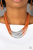 Walk The Walkabout - Orange Paparazzi Necklace