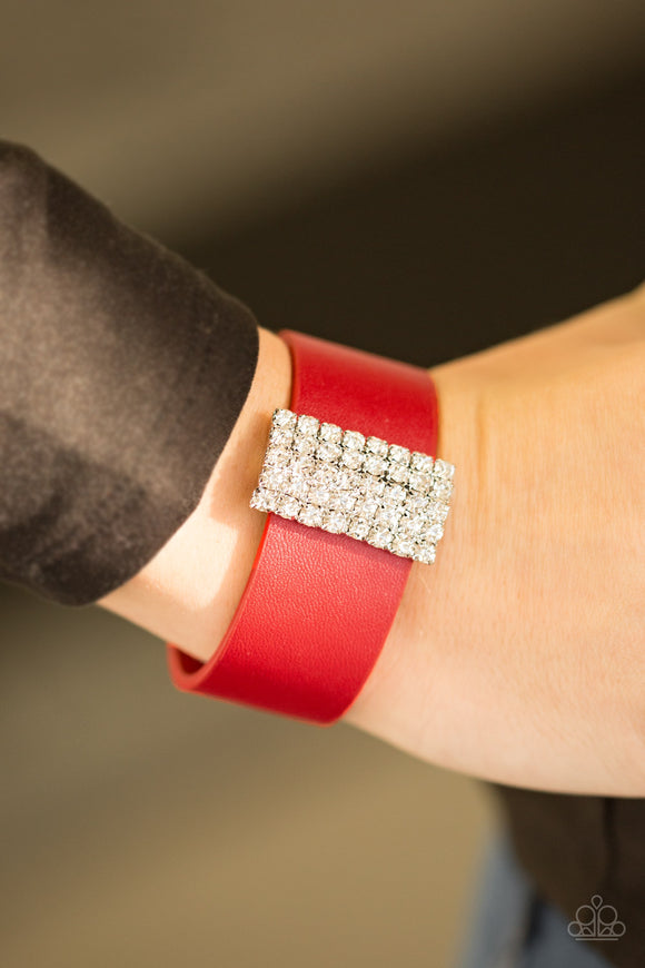 Walk The Catwalk - Red Paparazzi Bracelet Wrap