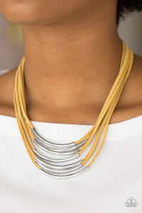 Walk The Walkabout - Yellow Paparazzi Necklace