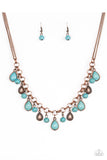 Welcome to Bedrock - Copper Blue Paparazzi Necklace