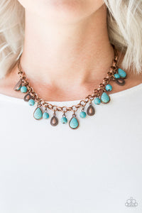 Welcome to Bedrock - Copper Blue Paparazzi Necklace