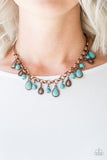 Welcome to Bedrock - Copper Blue Paparazzi Necklace