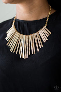 Welcome to The Pack - Gold Paparazzi Necklace