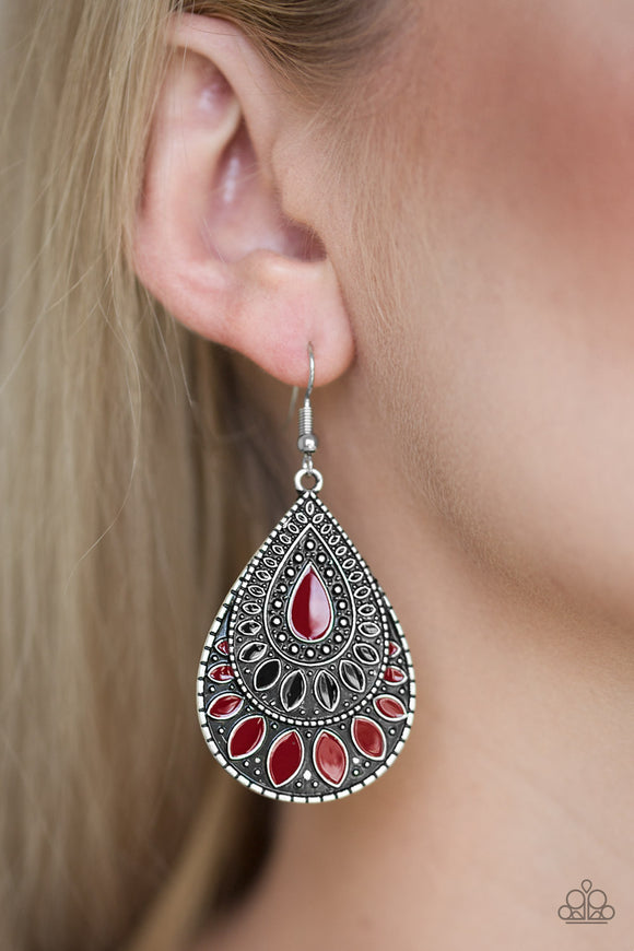 Westside Wildside - Red Paparazzi Earrings