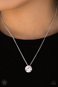 What A Gem White - Blockbuster - Silver Bling Paparazzi Necklace