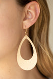 What a Natural - Gold Leather Paparazzi Earrings