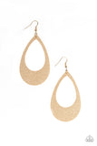 What a Natural - Gold Leather Paparazzi Earrings