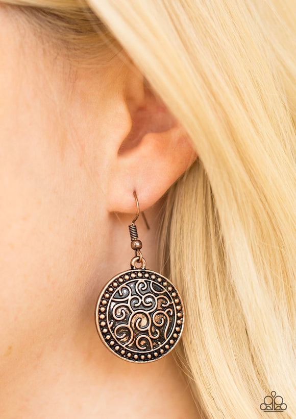 Whats Vine Is Vine - Copper Paparazzi Earrings