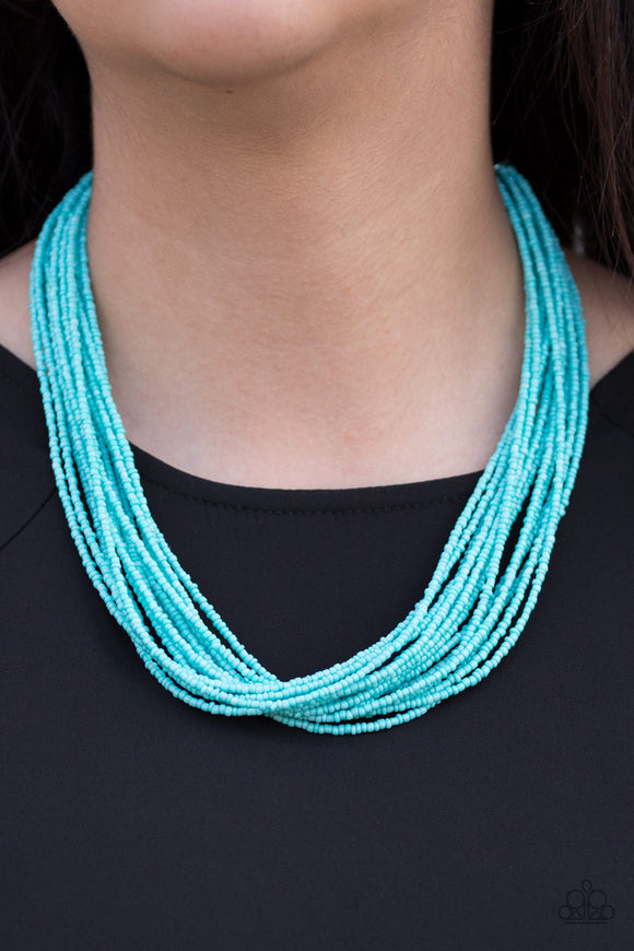 Wide Open Spaces - Blue Seed Bead Paparazzi Necklace