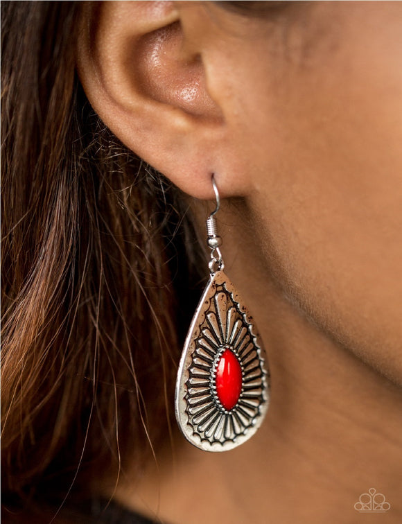 Wild Wilderness - Red Paparazzi Earrings