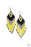 Wind Blown Wanderer Multi - Yellow Seed Bead Paparazzi Earrings