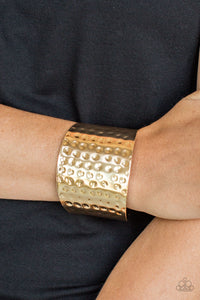 Wonderfully Wonder Woman - Gold Paparazzi Bracelet