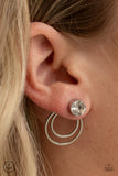 Word Gers Around - White Bling Paparazzi Earrings