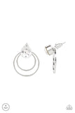 Word Gers Around - White Bling Paparazzi Earrings